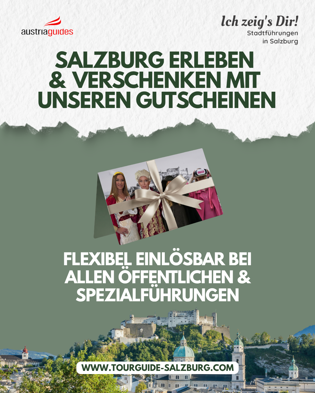Terminübersicht Oktober 2026 Stadtführungen Salzburg, Sabine Rath Tourguide mit Mozart-, Römer- und VR-Tour